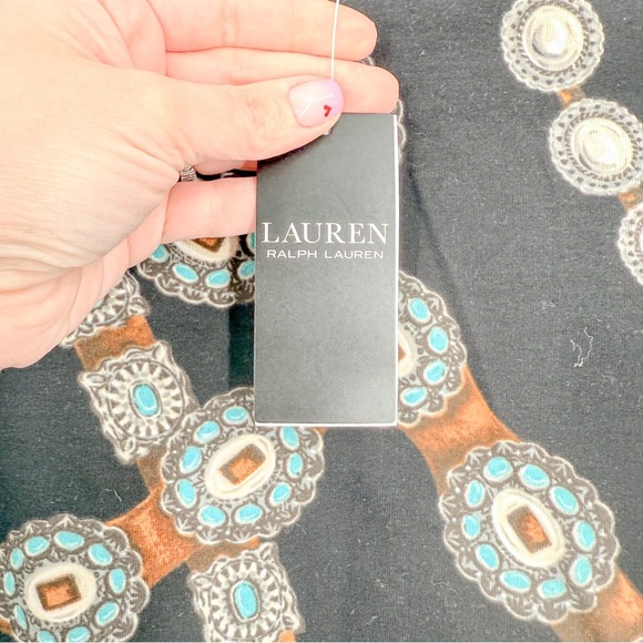 Ralph Lauren Gold and Black Graphic Blouse - Picture 4 of 5